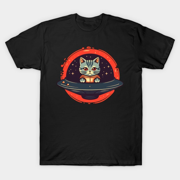 Cute UFO Cat T-Shirt by Purrestrialco